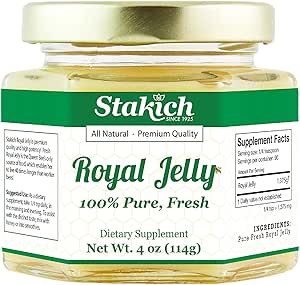 Stakich Fresh Royal Jelly - Puro, Todo Natural - No Additives/Flavors/Preservatives Añadido - 4 Ounce (114 Gram)