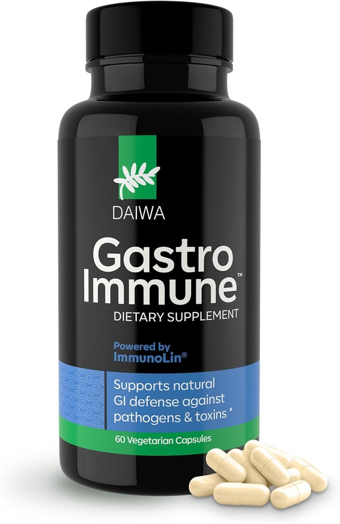 Daiwa GastroImmune - Gut Health and Immunity Supplement - Non-GMO, Protein-Based Formula for Digestive Wellness – 60 cápsulas