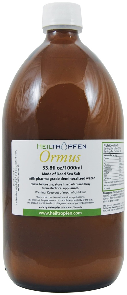 Ormus 33.8 Fl Oz - 1000 ml | Concentrated Orme | Third-Party Tested | Atomic Minerals | Heiltropfen®