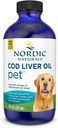 Nordic Naturals Pet Cod Liver Oil, Unflavored - 8 oz - 1048 mg Omega-3 Por Teaspoon - Fish Oil for Dogs with EPA & DHA - Promotes Skin, Coat, &amp; Immune Health