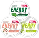 Grinds Energy Pouches - Natural Caffeine Pouches - Contiene B-Vitamins, Libre de Azúcar, " 0 Calories - 80 mg de cafeína en cada bolsa - Wintergreen, Peach, " Sour Apple - 3 Pack, 15 Pouches Per Can