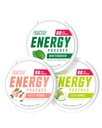 Grinds Energy Pouches - Natural Caffeine Pouches - Contiene B-Vitamins, Libre de Azúcar, " 0 Calories - 80 mg de cafeína en cada bolsa - Wintergreen, Peach, " Sour Apple - 3 Pack, 15 Pouches Per Can
