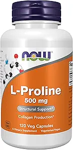 Ahora Foods L-Proline 500mg, Veg-Capsules, 120-Count (Pack of 2)