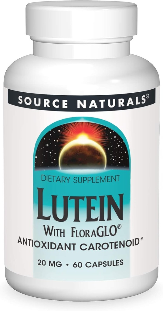 Source Naturals Lutein with FloraGLO 20 mg Antioxidant Carotenoid - 60 Capsules