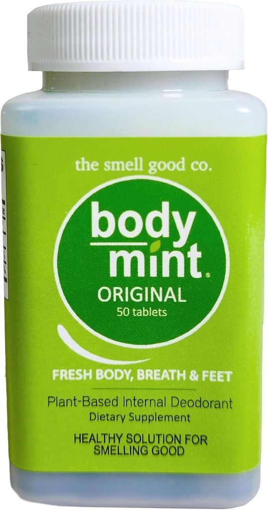 Body Mint Original TEN Chlorophyll Deodorizing Supplement for Full Body Freshness ← Desodorante interno libre de plantas libres de aluminio ← Fresh Underarms, Breath, Body & Feet TEN 50 tabs