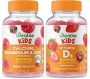 Magnesio de calcio vitalicio &amp; niños cinc + vitamina D niños, manjar de gummies - Tasting grande, suplemento de vitamina, gratis de Gluten, GMO libre, goma picable