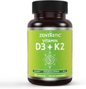 Zentastic Vitamin D3 K2, 5000IU &amp; 200mcg, Vitamina D &amp; Patented MK7 &amp; MK4 para 3-en-1 Complex Support - Vegetariano, No GMO, 90 caps