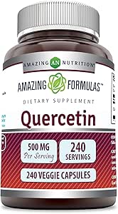 Amazing Formulas Quercetin 500mg Veggie Capsules Suplemento ← Non-GMO TENIDO Gluten Free ← Apoyos generales Salud y bienestar (240 Conde)
