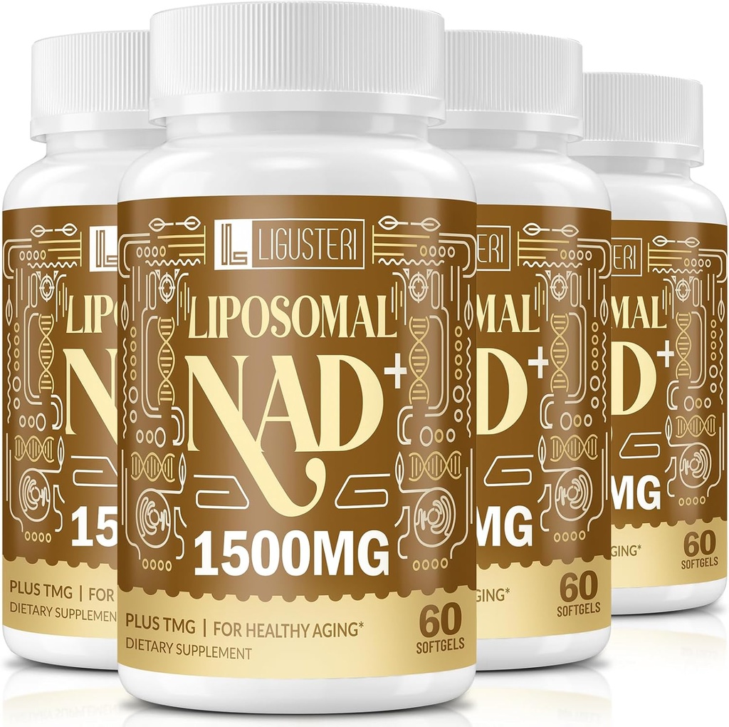 1500 MG Liposomal NAD+, 98%+ Absorción, NAD+ Suplemento para Mujeres &amp; Hombres con TMG, para la Defensa del Envejecimiento, Energía Celular, Función cerebral del corazón, Longevidad, 240 Softgels