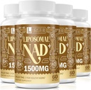 1500 MG Liposomal NAD+, 98%+ Absorción, NAD+ Suplemento para Mujeres &amp; Hombres con TMG, para la Defensa del Envejecimiento, Energía Celular, Función cerebral del corazón, Longevidad, 240 Softgels