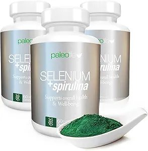 Paleolf Concentración de Boost, Memoria y Energía con Selenio Premium + Spirulina - Suplemento Antioxidante Premium para Función del Cerebro -180 Fuente de Día (180 cápsulas) - (3-Pack)