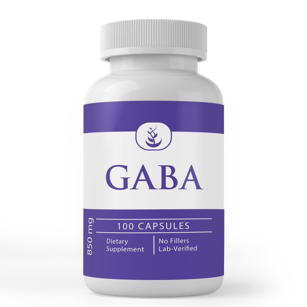 Ingredientes originales puros GABA, (100 capsules) Siempre puros, sin aditivos o artillería, Verificado laboratorio
