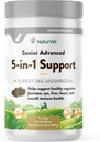 NaturVet Senior Advanced 5-in-1 Support Dog Supplement – Helps Support Immune System, Heart, Liver, Cognitive Function, Eye Health – Incluye Ginkgo Biloba, Lutein – 60 Ct.