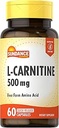 Sundance L-Carnitine Tartrate Suplemento 500mg Silencio 60 Capsules Silencio Forma libre Aminoácidos Silencio No GMO y Gluten Píldoras Gratis