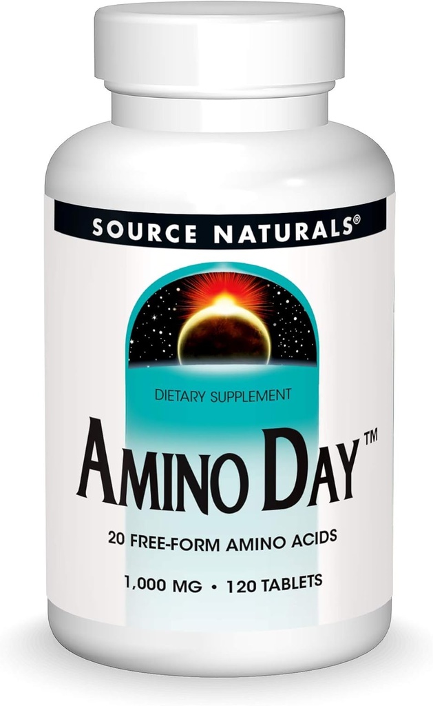 Fuente Naturales Día del Amino - 20 Forma gratuita Aminoácidos apoya la dieta de calidad durante la nutrición - 120 Tabletas
