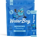 Waterboy Weekend Recovery ← 3,200mg Electrolyte Powder Packets  Ginger + L-Theanine + Vitamins ← No Sugar, All Natural, Gluten Gratis ← 24 Bebidas Stick Mixes (Blue Raspberry)