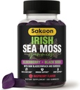 Mar irlandés Moss Gummies with Elderberry &amp; Black Seed Oil - Wellness general Apoyo ← Rich in Vitamins, Raspberry Flavor ← 60 Gummies