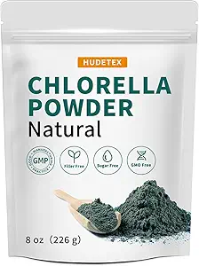 Chlorella Powder Natural con 16 oz - Chlorophyll Powder, soporta la función del sistema inmunitario " Liver, mantener la juventud, vegano, rico en proteína vegana y vitaminas.