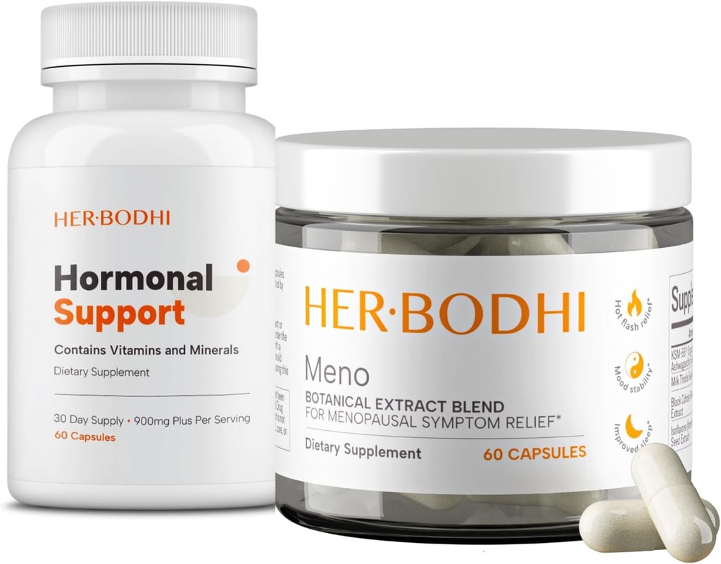 Meno &amp; Hormonal Support Supplements - Menopause Hormonal Balance for Women (60 Caps) " Hormone Balance Supplement for Women, PMS Support Supplement (60 Caps), 2 Items