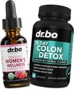 Saldo hormonal para mujer &amp; limpieza de colon - Suplementos de equilibrio hormonal orgánico gotas líquidas &amp; calambres menstruales Soporte - 15 días píldoras limpiadoras intestinales &amp; limpiador de colon Probiótico Detox