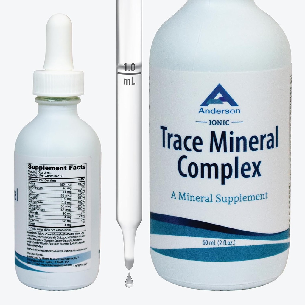 Trace Mineral Complex ← Minerales Full Spectrum ← Ionic Liquid Mineral Drops for Water  durable Electrolytes, Hydration Supplement  durable 2 fl oz Glass Bottle