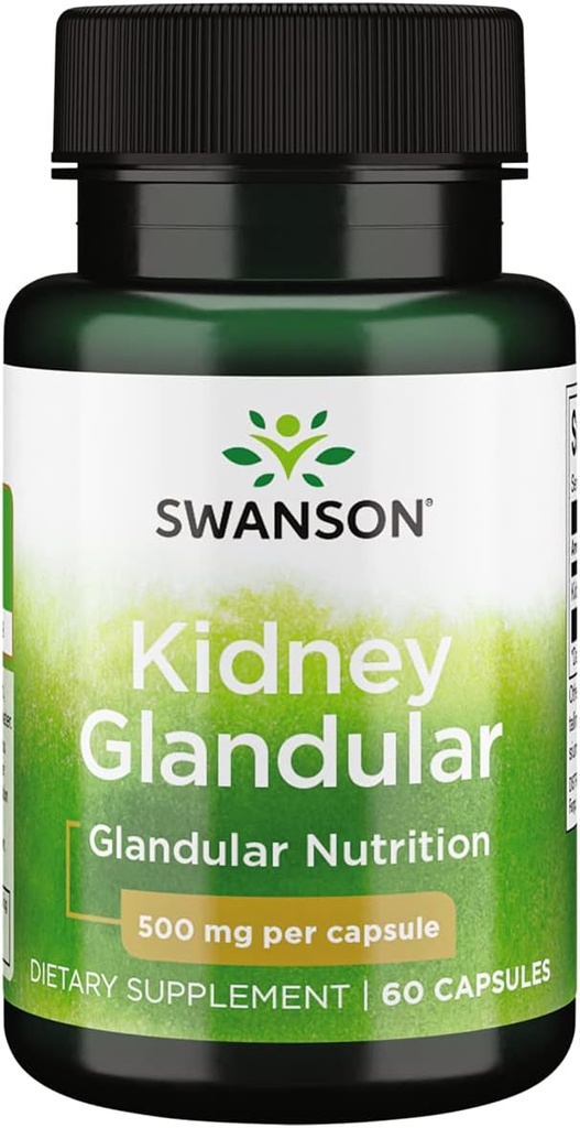 Swanson Raw Kidney Glandular 500 Milligrams 60 cápsulas