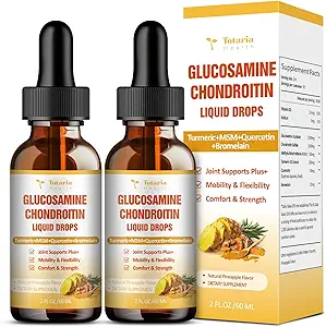 (2 Packs) Glucosamine Chondroitin MSM Support Joint Health - Chondroitin Sulfate Supplement Turmeric, Quercetin, Bromelain, MSM Aceite