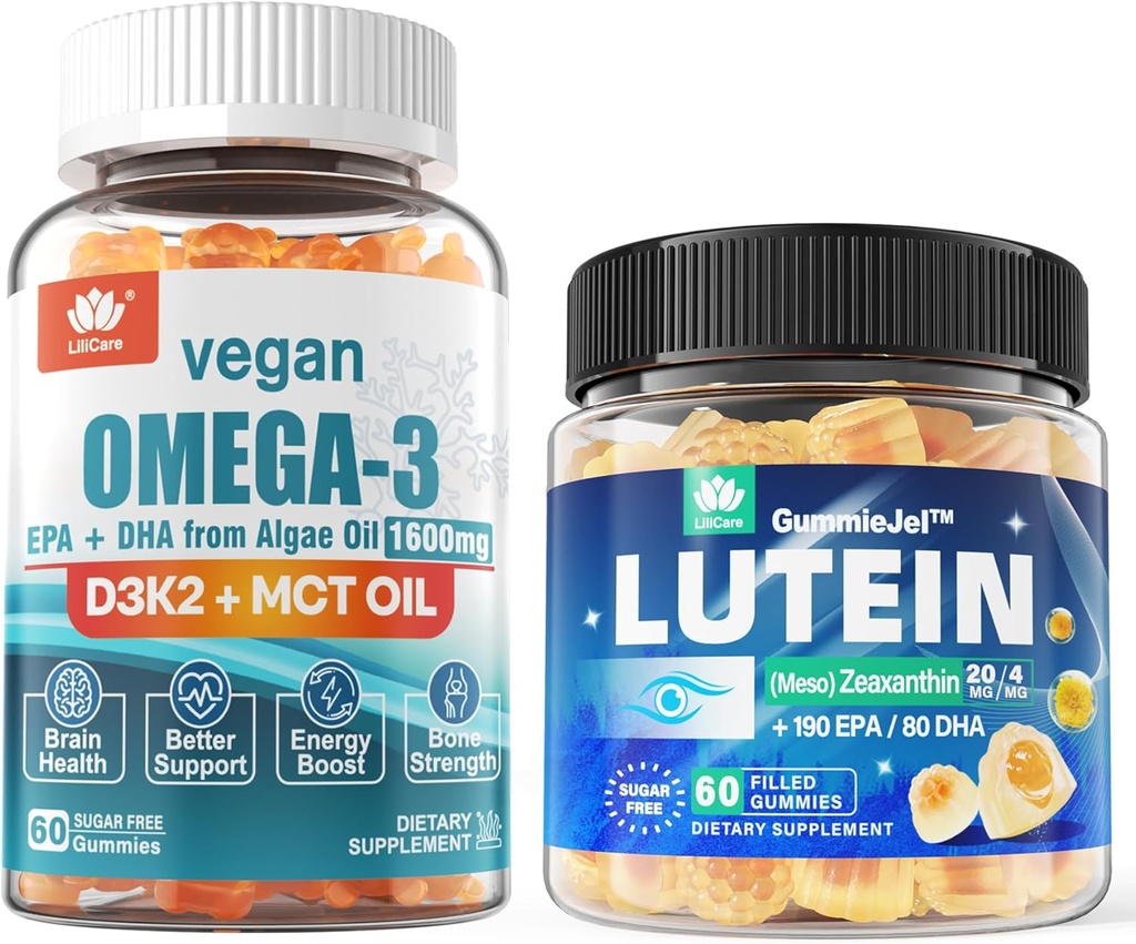Azúcar gratis Lutein 20mg 40mg &amp; Vegan Omega3 Gummies 1280mg