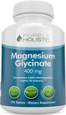 Magnesio Glycinate 400mg - 270 Tabletas de Magnesio (no capsules) - 400 mg Magnesio Elemental - Altamente Biodisponible - Vegan y Vegetariano - para el sueño mejorado, alivio de estrés &amp; Defensa del cáñamo
