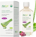 AloeCure USDA Organic Aloe Vera Juice Grape Flavor, Made Within 12 Hours of Harvest - Pure Aloe Vera Digestive &amp; Immune Health Supplement, Helps Maintain Balanced Stomach Acidity, 16.7oz Botella