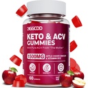 Keto ACV Gummies Advanced Weight - L0ss-,- Keto Gummy Suplemento para Mujeres y Hombres, con 1500MG Apple Cider Vinegar & Vitamina B12, Vegan & No GMO, Detox &amp; Cleanse, Low-Carb, 60 Conde