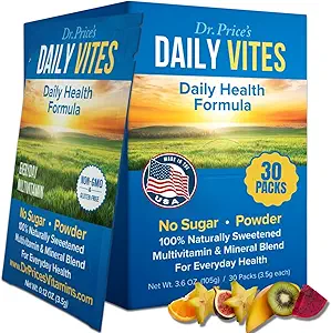 Dr. Price's Vitamins Multivitamínico para Mujeres y Hombres - Suplemento Powder Packs - 30 Packets - B Complex Vitamin Supplement - Daily Vites - Minerals for Water - No Sugar, Non GMO, Gluten Free Drink Mix