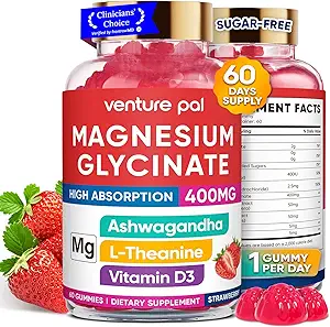 60 días de suministro de magnesio Glycinate 400mg Gummies con Ashwagandha, L-Theanine, CoQ10, Vitamina D3 &amp; B6, azúcar de magnesio gratis Gummies para adultos &amp; niños, alivio de estrés, sueño &amp; calma, Vegan, gluten Gratis