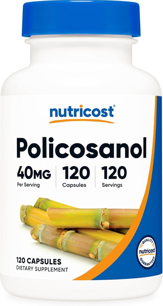 Nutricost Policosanol 40mg, 120 cápsulas - Gluten Free, Non-GMO, and Vegetarian Friendly
