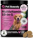 Multivitamina de perros - 10 en 1 Vitaminas de perros para la salud " Corazón - Petróleo de pescado Omega, Glucosamina " Probióticos - Vitaminas y Suplementos para la piel y la carne (Chicken 180 ct)