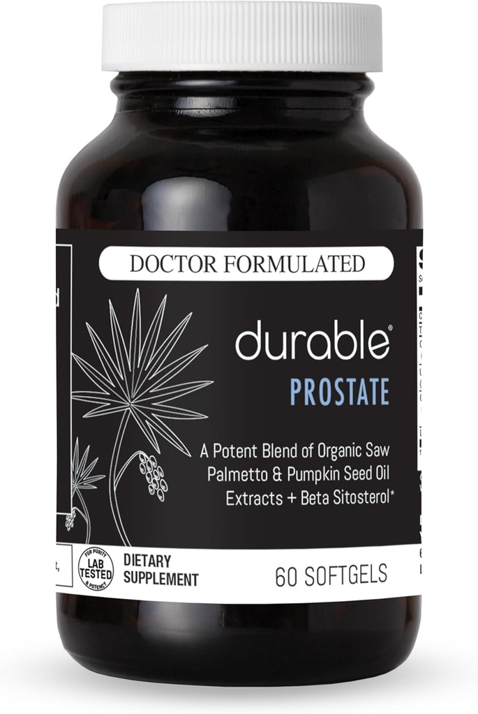Prostata duradera – USPlus orgánico Saw Palmetto + Beta-Sitosterol – Apoya la salud de la próstata masculina, la función de la vejiga " Flow- Doctor-Formulated, Made in USA – 30 Day Supply (60 Softgels)