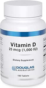 Douglas Laboratories Vitamina D 25 mcg (1,000 UI) - D3 Vitamina - Para soporte inmunológico, salud ósea &amp; salud dental* - D Vitamina como Cholecalciferol - 100 Tablets