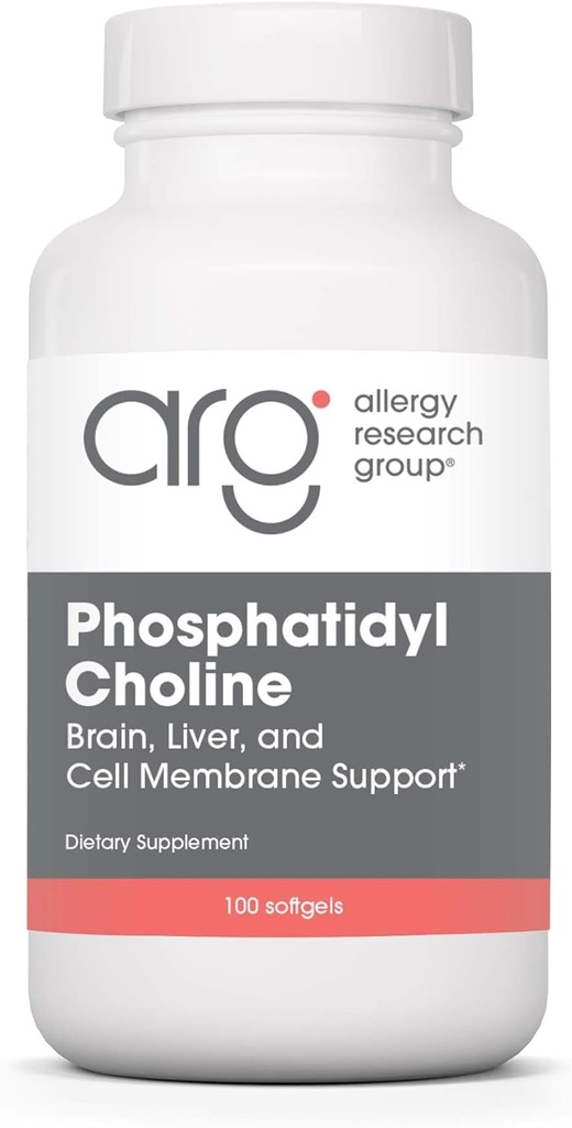Allergy Research Group Phosphatidyl Choline Supplement - Lecithin Capsules, Digestive Enzymes for Liver, Fat Digestion Support, Choline Supplements for Fatty Liver, 1540mg Softgels - 100 Count