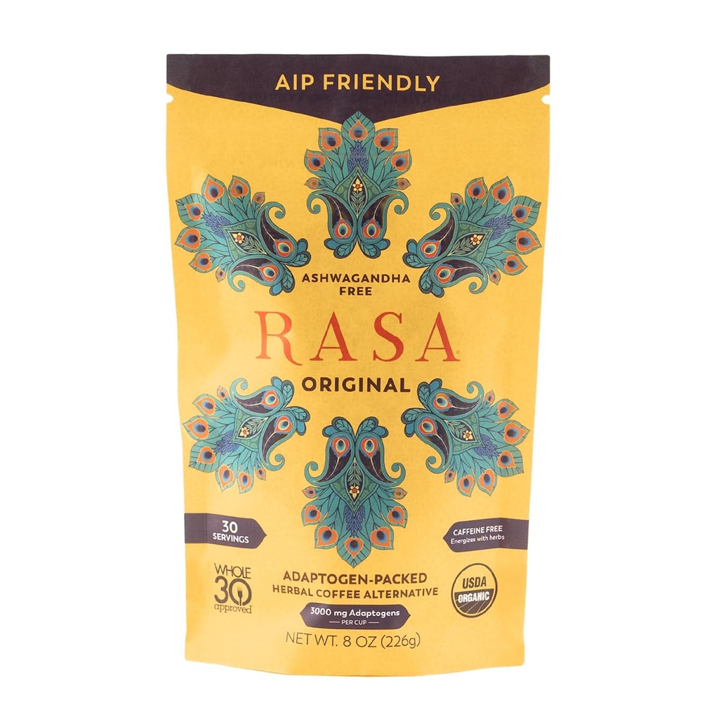 Rasa Original (AIP Diet Version) – Adaptogenic Mushroom Coffee Alternative ← Hecho para el protocolo autoinmune Dieta - No Nightshades ← Ashwagandha-free, Vegan, Keto, Whole 30, Ayurveda Wellness Tonic with Chaga & Reishi (8 oz / 30 Servings)