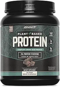 Pólvora de proteínas de base vegetal ONNIT, sabor de vainilla, 20g Proteína por ser, suplemento dietético vegano y lácteo con 20 apariciones por tubo, 21.9 oz