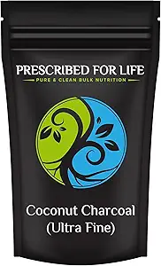 Prescripto para la vida Powder de carbón activado, cáscara de coco carbón ultra fino de cáscara de alimentos de grano (5lb)