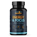 Energy and Focus - Extra Strength 200mg Caffeine and Lions Mane Mushroom Suplemento, 60 cápsulas - con Alpha GPC, L-Theanine, L-Tyrosine para apoyar la función cerebral y la concentración