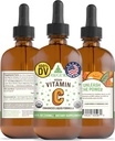 RawGuru Vitamina Orgánica C Tintura - Vitamina Líquida C con Minerales Trace - Antioxidante Procesado de Nano &amp; Complemento de Apoyo Inmunitario Tintura - 30 Servimientos de gotas Veganas por 120 ml, Pack de 1