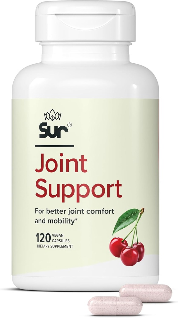 Soporte conjunto de Sur FruiteX-B Tart Cherry Capsules - Vegan Fast-Acting Relief for Better Joint Comfort and Mobility - Whole Tart Cherry and Calcium Fructoborate, Muscle Recovery (120 Capsules)