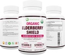 Max Strength USDA Organic Black Elderberry, Black Currant Extract " Echinacea Silencioso 3 en 1 Natural Immune Support " Vitamin C ← Sugar-Free, Vegan-Friendly
