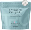 TRU Supplements Hydration Complete BCAA, Plant Based Amino Acids + Pink Himalayan Salt, Electrolytes & L-Carnitine, Vegan, Zero Calories, No Artificial sweeteners, 24 Servings, Tropical Popsicle