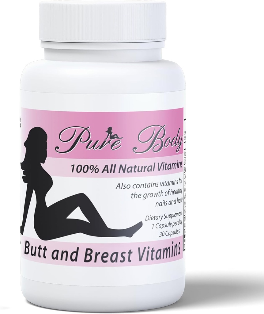 #1 Butt Enhancer and Breast Enhancer Vitamins – Butt Growth & Breast Enhancement Pills for Slim Waist, Bigger Butt & Bigger Breast – PureBody Vitamins All-in-1 BBL Pills for Fast Booty & Breast Growth