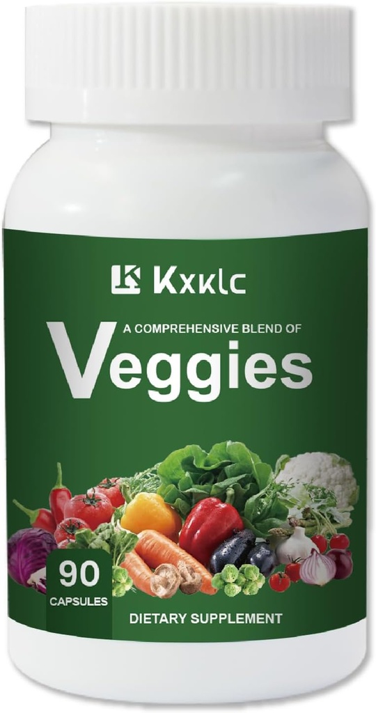 Veggies -Suplemento alimenticio completo con verduras superalimentarias para mujeres, hombres y niños-90 cápsulas vegetales con vitaminas altas y minerales. (Veggies 1 Pack)