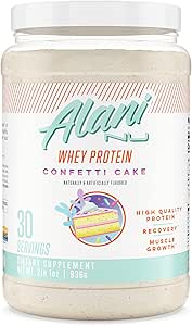 Alani Nu Whey Protein Powder Confetti Cake ← 23g Protein with Low Sugar " Digestive Enzymes ¦ Meal Replacement Powder ← Low Fat Low Carb Whey Isolate Protein Blend ← 30 Servings