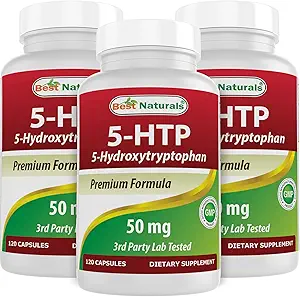 Best Naturals 5-HTP 50 mg 120 Capsules, 5 HTP Capsules Soporta Relajación & reposo sueño (360 Conde(Pack of 3))
